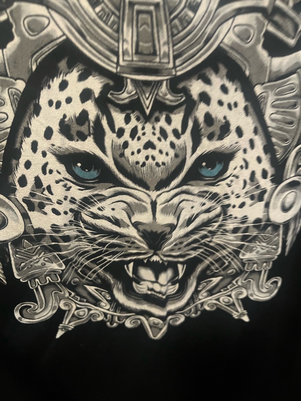 Blue-Eyed Jaguar Warrior Wall Art Print/ King Lion